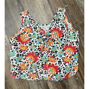 Vintage 1990 Victoria Harbor print crop top size small